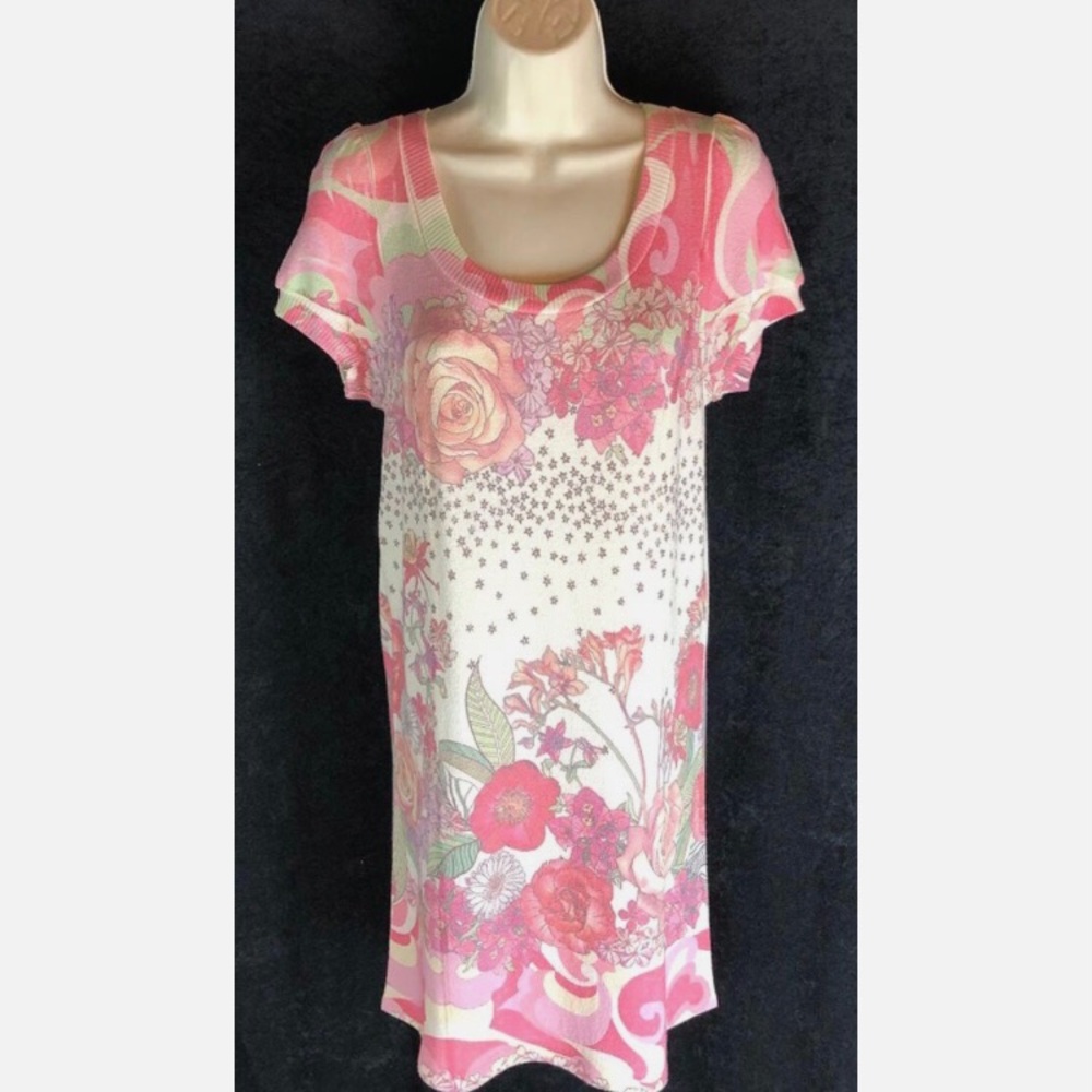 THEME dress sz Junior M Stretch Knit Fitted Floral